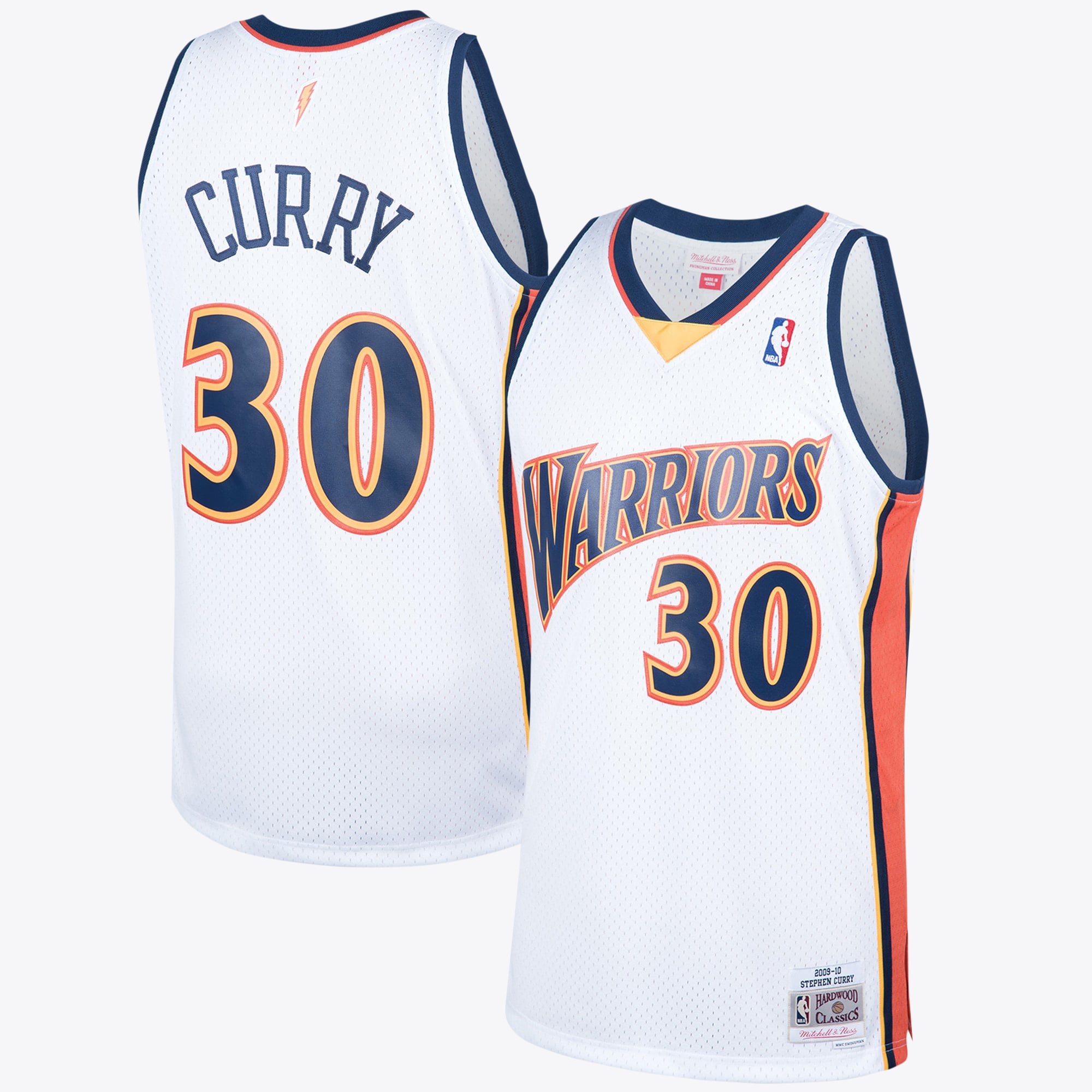 Maillot Swingman Domicile Hardwood Classics Golden State Warriors 2009 Mitchell & Ness – Blanc – Steph Curry - Homme Taille: L