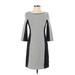 Banana Republic Casual Dress - Sweater Dress: White Marled Dresses - Women's Size 0