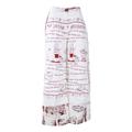 Women's White / Red Re-Trousers Upcycled Text Art Print In Red M/L Sugar Cream Vintage