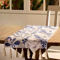 India.Curated. Rectangular Floral Table Runner Cotton in White | 13.75 W x 71.75 D in | Wayfair CTTEA2271