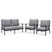 Hokku Designs Pandora 56.69" Wide Outdoor Loveseat w/ Cushions Metal in Gray | 34.25 H x 56.69 W x 33.66 D in | Wayfair