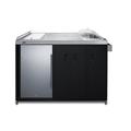 Summit Appliance 3.13 Cubic Feet Portable Kitchenette Mini Fridge Stainless Steel in Black/Gray | 38.5 H x 57.88 W x 23.63 D in | Wayfair