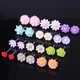 AOMU New Fashion Colorful Rose Chrysanthemum Flower Plastic Stud Earrings Set For Women Party Club