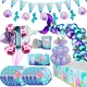 Little Mermaid Party Supplies Ocean Mermaid Birthday Party Favors Tableware Kit Wedding Decor 1st