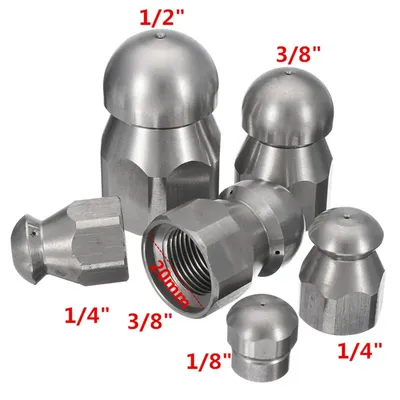 3/8" 1/8" 1/4" 1/2" Pressure Washer Clean Jetter Nozzle For Home Garden Supplies Drain Hose Nozzle Sewer