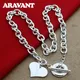 Aravant 925 Silver Heart Pendants Necklaces For Women Wedding Luxury Jewelry