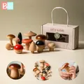 11PCS Wooden Mushroom Building Block Montessori Wooden Block Baby Grasp DIY Creative Toy Room