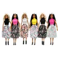 30cm 1/6 Striped turtleneck vest flower Dress Daily Wear Accessories Clothes for Barbies doll