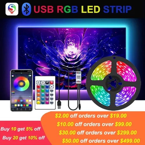 LED-Streifen Lichter RGB-Streifen mit Controller Bluetooth-LED-Streifen 5050 LED-Streifen USB