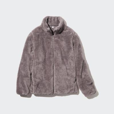 Uniqlo - Fluffy Fleece Zipped Jacket - Brown - XXS