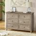 Siloam 6 Drawer 54" W Double Dresser Wood in Brown Laurel Foundry Modern Farmhouse® | 36 H x 54 W x 17 D in | Wayfair