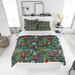 East Urban Home Giovante Duvet Cover Set Microfiber in Green/Orange/Red | Queen Duvet Cover + 2 Queen Pillowcases | Wayfair