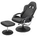 Inbox Zero Gaming Chair w/ Ottoman, Upholstered Adjustable Reclining Chair, Swivel Recliner w/ Footrest in Black | 42 H x 23.5 W x 23.5 D in | Wayfair