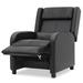 Latitude Run® PU Leather Adjustable Reclining Chairs w/ Footrest Lumbar Support Headrest in Black | 38 H x 26 W x 27 D in | Wayfair