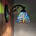 Fleur De Lis Living Simonson Tiffany Stained Glass Pull Chain Switch LED Bulb Included 9" H Tiffany Glass/Metal in Red/Blue/Yellow | Wayfair