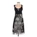 White House Black Market Cocktail Dress - Party: Black Print Dresses - Women's Size 0