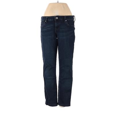 Kut from the Kloth Jeans - Low Rise Straight Leg Denim: Blue Bottoms - Women's Size 4 - Dark Wash