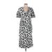 Love, Whit by Whitney Port Casual Dress - Midi: White Print Dresses - Women's Size Large