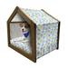 Sea Shells Pet House Starfishes Aqua Marine Inspirations Aquarium Oyster Nautical Wildlife Underwater Outdoor & Indoor Portable Dog Kennel with Pillow and Cover 5 Sizes Multicolor by Ambesonne