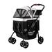 Dynamic Pet Stroller - Galaxy (Black/Grey): 4-in-1 Travel System Stroller/Car Seat/Rolling Carrier Lightweight Ventilation Durable for Medium/Small Dogs/Cats Supports Pets up to 55LBS