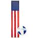 American Flag Patriotic Bunting & Flag Pulldown 50 Embroidered Stars With 5 Fully Sewn Stripes Decorative Bunting 20 X8 20 Inch W And 8 Foot L Vertical Flag Wall DÃ©cor (1 Piece)