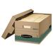 1 PK Bankers Box STOR/FILE Medium-Duty 100% Recycled Storage Boxes Legal Files 15.88 x 25.38 x 10.25 Kraft/Green 12/Carton (1270201)