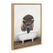 Kate and Laurel Sylvie Bison Rustic Bubble Bath Framed Canvas Wall Art by Amy Peterson Art Studio 18x24 Natural Modern Fun Decorative Bathtub Wall Art for Home DÃ©cor