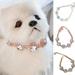 LA TALUS Pet Necklace Glitter Rhinestone Eco-Friendly Faux Pearl Dog Collar Jeweled Puppy Cat Accessories for Puppy Rose Gold M