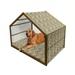 Animal Print Pet House Savannah Pattern Cheetah Skin Print Fauna Theme in Neutral Colors Print Outdoor & Indoor Portable Dog Kennel with Pillow and Cover 5 Sizes Beige and Brown by Ambesonne