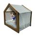 Brown and Blue Pet House Little Hearts in Brown with Distressed Look Romantic Love Theme Outdoor & Indoor Portable Dog Kennel with Pillow and Cover 5 Sizes Brown and Pale Blue by Ambesonne