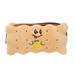 Cookie Shape Large Capacity Pencil Bag- Cartoon Cute Plush Sandwich Cookie Design Plush Pencil Bag Student Supplies