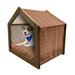 Boho Pet House Oriental Composition with Geometric Rhombuses and Triangles Retro Inspirations Outdoor & Indoor Portable Dog Kennel with Pillow and Cover 5 Sizes Multicolor by Ambesonne