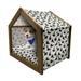 Cat Pet House Funny House Pet Silhouettes with Various Poses Cartoon Style Abstract Animal Doodles Outdoor & Indoor Portable Dog Kennel with Pillow and Cover 5 Sizes Beige Black by Ambesonne