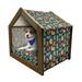Octopus Pet House Octopus Cartoon Drawing Style Funny Characters from Ocean Underwater Life Image Outdoor & Indoor Portable Dog Kennel with Pillow and Cover 5 Sizes Multicolor by Ambesonne
