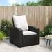 Aibecy Patio Reclining Chair with Cushions Black Poly Rattan