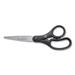 2 PK Westcott KleenEarth Basic Plastic Handle Scissors Pointed Tip 7 Long 2.8 Cut Length Black Straight Handle (15582)