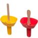 2 PACK Drip Free Popsicle Holder Reusable Mess Free Frozen Treats Holder with Straw Popsicle Holder for Kids (RED & YELLOW)