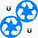 2 Pack (5In X 5In) Recycle Sticker To Organize Your Trash - For Trash Cans Garbage Containers Recycle Bins - Premium Decal (5In X 5In Blue/White- Magnet)