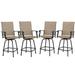 PHI VILLA Outdoor All-Weather Swivel Patio Bar Stools With Arms(Set of 2/4/6) Set of 4