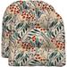 Indoor Outdoor Set Of 2 U-Shape Wicker Tufted Seat Cushions (Large Gould Red Blue Floral)