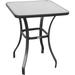 27 Square Bistro Table Garden Dining Table Outdoor Tempered Glass Table