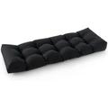 Outdoor Bench Cushion 52 X 19.5 Inch Tufted Patio Cushion Pads For Garden Sofa Settee Couch Thick Loveseat Cushion Waterproof Patio Furniture Swing Cushion (Black)