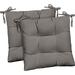 Indoor Outdoor Set Of 2 Tufted Dining Chair Seat Cushions 19 X 19 X 3 Choose Color (Charcoal Grey)