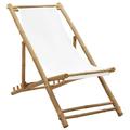 Tomshoo Patio Deck Chair Bamboo and Canvas