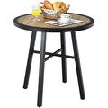 29 Inch Patio Bistro Table Outdoor Round Bistro Table With Heavy-Duty Steel Frame Coffee Side Table With Non-Slip Foot Pads For Garden Backyard Patio Living Room