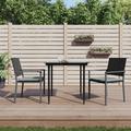 vidaXL Patio Chairs with Cushions 2 pcs Black 21.3 x24.6 x35 Poly Rattan