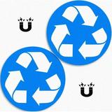 2 Pack (5In X 5In) Recycle Magnet To Organize Your Trash - For Trash Cans Garbage Containers And Recycle Bins - Magnet Decal (5In X 5In White/Blue- Magnet)