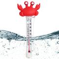 Olgai Shatter Proof Pool Thermometer Fast Temperature Reader Floater with Tether for Outdoor Pool & Bathtub - Floating Pool Thermometer - Water Temperature from -10 to 50Â°C - Crab