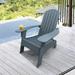 Folding Wood Adirondack Chair Rocking Adirondack Chairs with Cup Holder Weather Resistant Stackable Seating for Patio Porch Deck Pool Garden Backyard