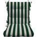 Indoor Outdoor Tufted High Back Chair Cushion Choose Color (Hunter Green White Stripe) 44 L X 22 W